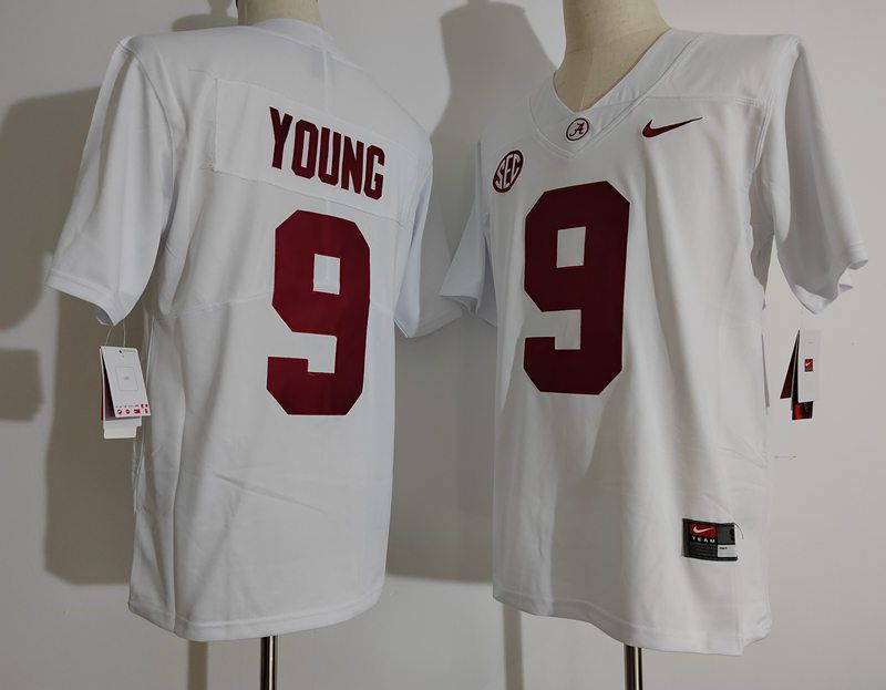 Men Alabama Crimson Tide #9 Young White 2024 Nike Vapor NCAA Jersey->customized nfl jersey->Custom Jersey